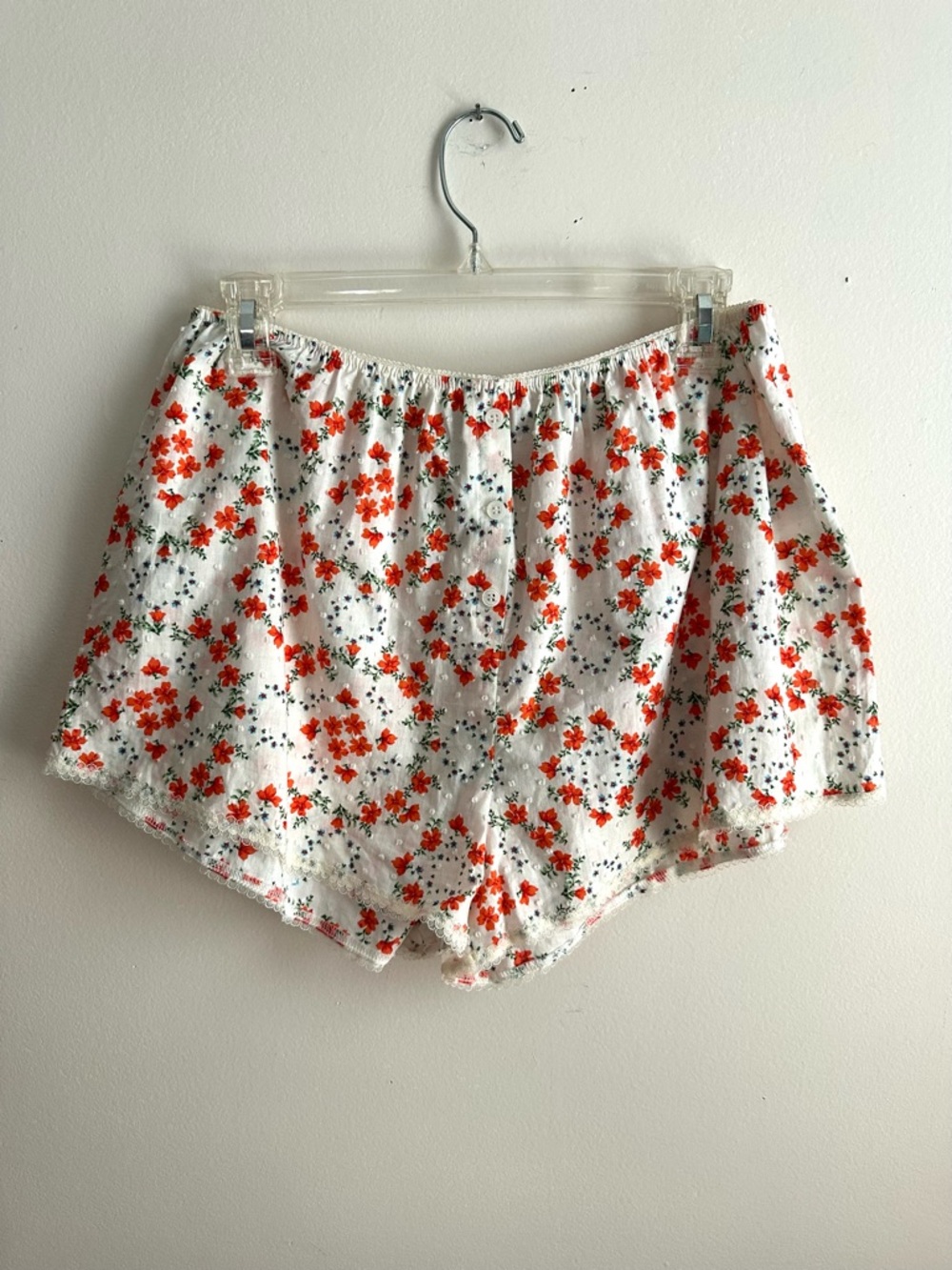 Blush • Ditsy Floral Lace Trim Pajama Shorts